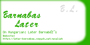 barnabas later business card